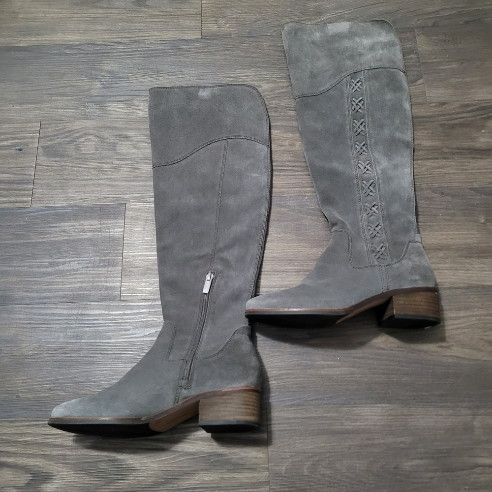 Vince Camuto Kreesell Knee High Boot Regular Calf M Grey Size 7.5 Suede - Picture 7 of 11